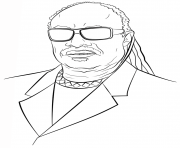 Coloriage stevie wonder celebrite star