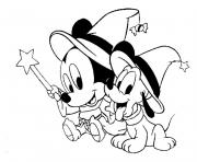 Coloriage baby mickey disney halloween disney