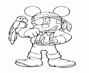 Coloriage mickey halloween en pirate