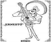 Coloriage Ernesto Coco Disney