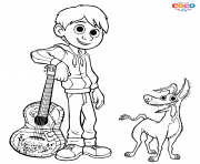 Coloriage Miguel and Dante Dog Disney Coco