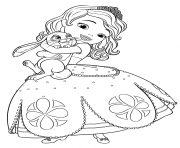 Coloriage princesse sofia adore son lapin