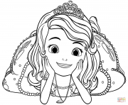 Coloriage princesse sofia grand sourire