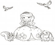 Coloriage princesse sofia avec les animaux