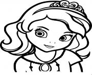 Coloriage princesse sofia de face portrait visage