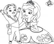 Coloriage princesse sofia disney avec un enfant