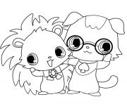 Coloriage Jewelpet Alex et Brownie