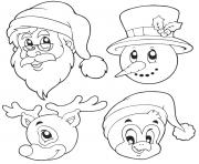 Coloriage pere noel bonhomme de neige pingouin reine