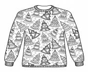 Coloriage Christmas Sweater Adulte Noel