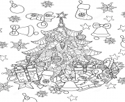 Coloriage christmas tree zentangle sapin de noel