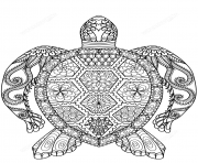 Coloriage turtle zentangle adulte