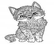 Coloriage chat mignon chaton adulte