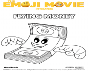 Coloriage flying money emoji monde secret des emojis