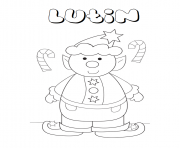 Coloriage lutin de noel maternelle enfant scolaire