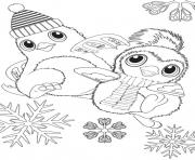 Coloriage hatchimals hiver noel