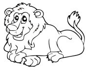 Coloriage lion animaux sauvages de la jungle