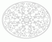 Coloriage sapin de noel mandala enfant facile