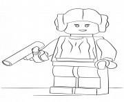 Coloriage lego star wars princess leia