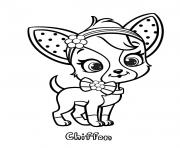 Coloriage petit chien chiffon fraisinette