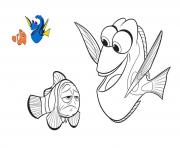 Coloriage Dory et le papa de nemo