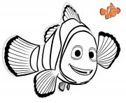 Coloriage nemo 2 poisson rouge disney