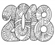 Coloriage nouvel an 2018 bonne annee