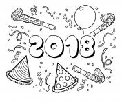 Coloriage 2018 nouvel an bonne annee