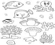 Coloriage animaux de la mer ocean poissons enfants