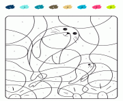 Coloriage magique ce1 des otaries