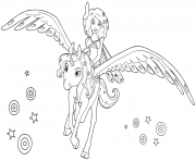 Coloriage mia and me sur sa licorne