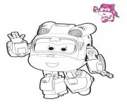 Coloriage super wings Dizzy mode robot