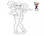 Coloriage Harley Quinn Super Hero Girls