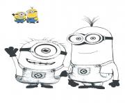 Coloriage salut des minions