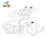 Coloriage pokemon bulbizarre salameche carapuce 1iere generation