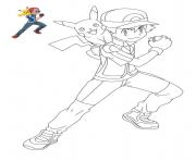 Coloriage pokemon pikachu et ash