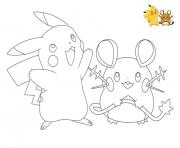 Coloriage pokemon pikachu raichu