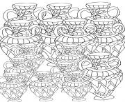 Coloriage adult pots artisanals