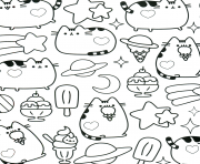 Coloriage Kawaii pusheen