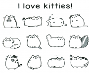 Coloriage pusheen i love kitties