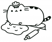 Coloriage Pusheen the Cat Chef Cook