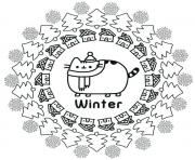 Coloriage Pusheen Winter