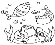 Coloriage Pusheen the Cat Underwater 