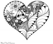 Coloriage Artherapie Saint Valentin Coeur