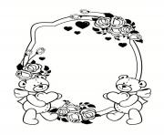 Coloriage cadre frame saint valentin