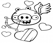 Coloriage minion pig saint valentin angrybirds