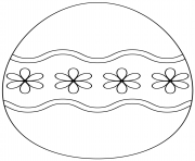 Coloriage oeuf de paques avec simple flower pattern