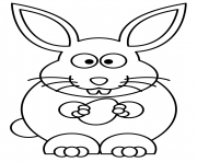 Coloriage lapin de paques avec un oeuf