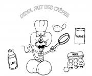 Coloriage diddl fait des crepes