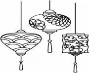 Coloriage chinois lanterns for nouvel an