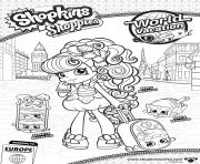 Coloriage shopkins shoppies Macy Macaron Melty Macaron Stack le macarons world vacation europe